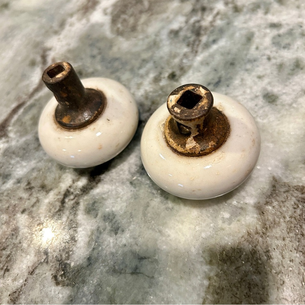 Vintage White porcelain Door Knobs